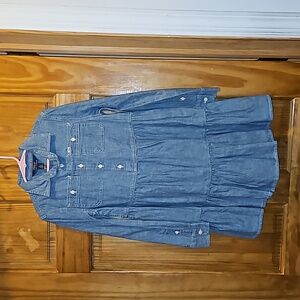 Girls POLO tiered denim dress